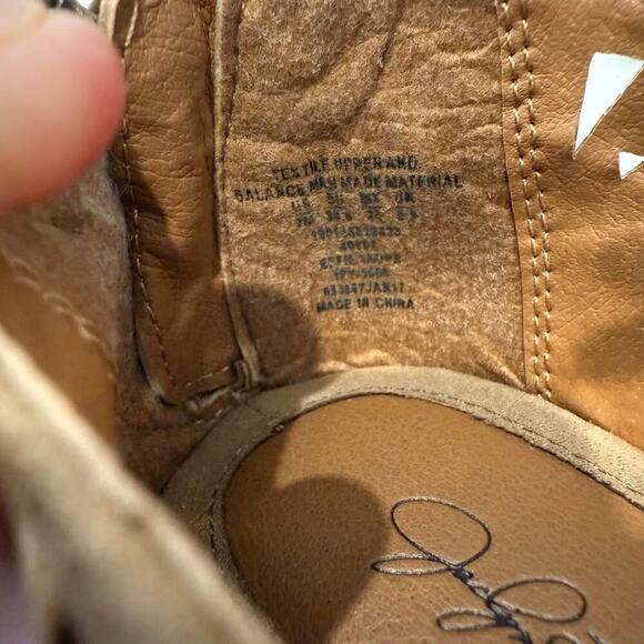 Jaclyn Smith Effie Taupe Lace Up Back Zip Wedge Sandals Women's 7M Tan Summer - Picture 6 of 9